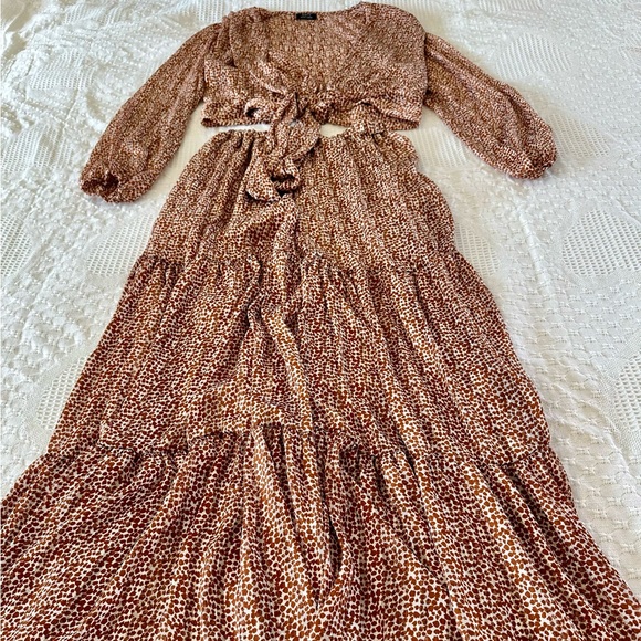 Boho Cottage Core Crop Blouse & Maxi Skirt | XL | VICI Collection Matching Set - Picture 6 of 9